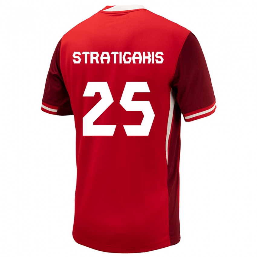 Herren Kanada Sarah Stratigakis #25 Rot Heimtrikot Trikot 24-26 T-Shirt Österreich