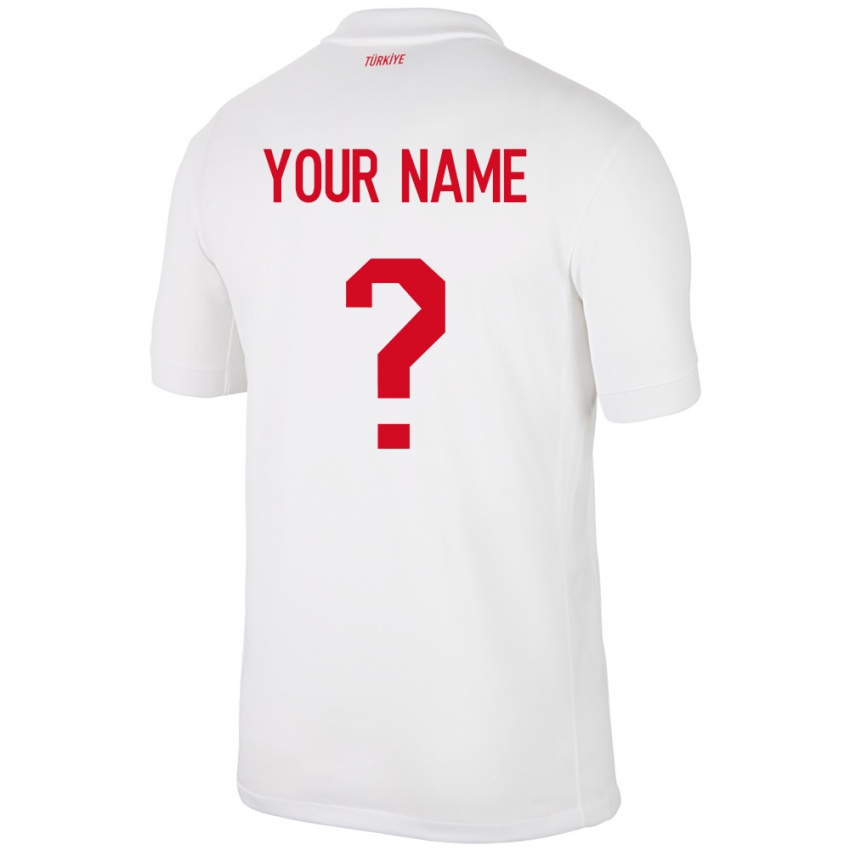 Herren Türkei Ihren Namen #0 Weiß Heimtrikot Trikot 24-26 T-Shirt Österreich