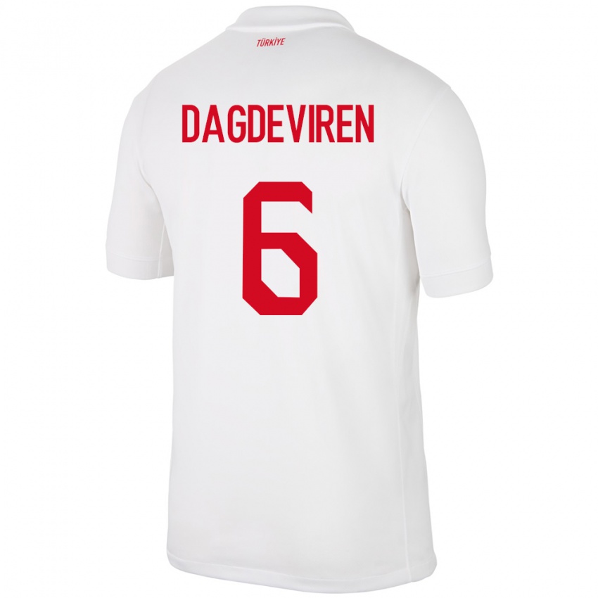 Herren Türkei Diren Dağdeviren #6 Weiß Heimtrikot Trikot 24-26 T-Shirt Österreich