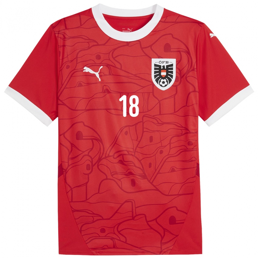 Herren Österreich Julia Hickelsberger-Füller #18 Rot Heimtrikot Trikot 24-26 T-Shirt Österreich