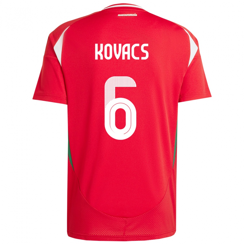 Herren Ungarn Noel Kovács #6 Rot Heimtrikot Trikot 24-26 T-Shirt Österreich