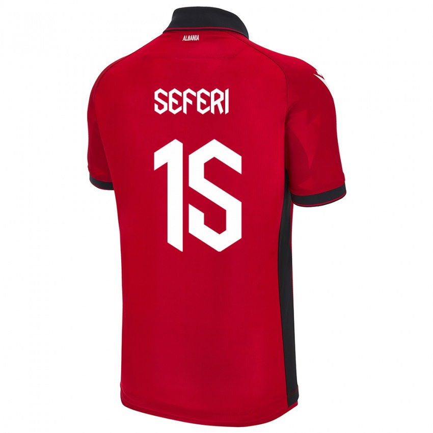 Herren Albanien Taulant Seferi #15 Rot Heimtrikot Trikot 24-26 T-Shirt Österreich