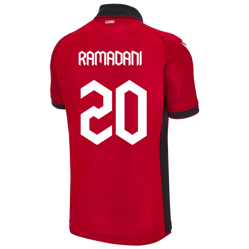 Herren Albanien Ylber Ramadani #20 Rot Heimtrikot Trikot 24-26 T-Shirt Österreich