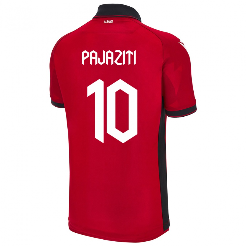 Herren Albanien Adrion Pajaziti #10 Rot Heimtrikot Trikot 24-26 T-Shirt Österreich