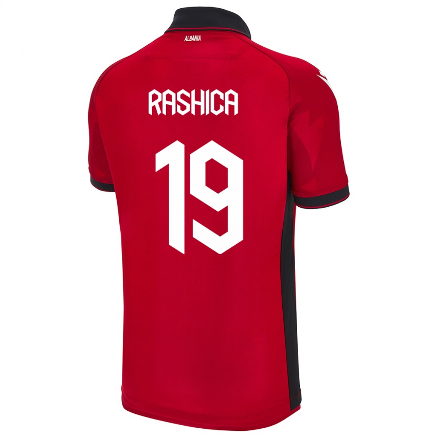 Herren Albanien Ermir Rashica #19 Rot Heimtrikot Trikot 24-26 T-Shirt Österreich