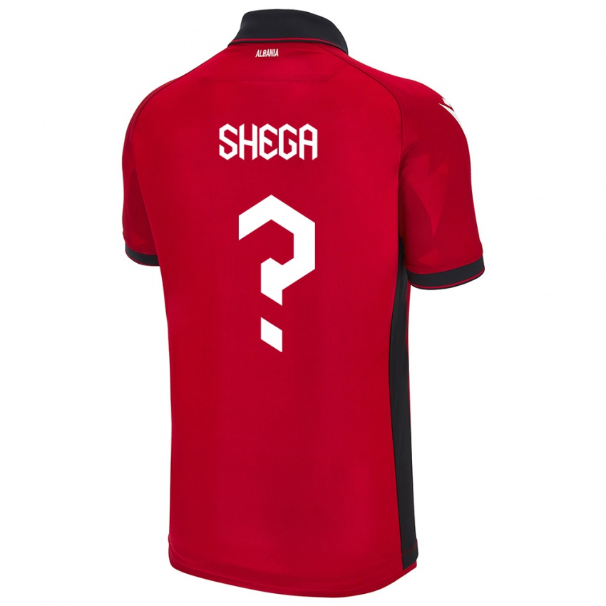 Herren Albanien Xhoni Shega #0 Rot Heimtrikot Trikot 24-26 T-Shirt Österreich
