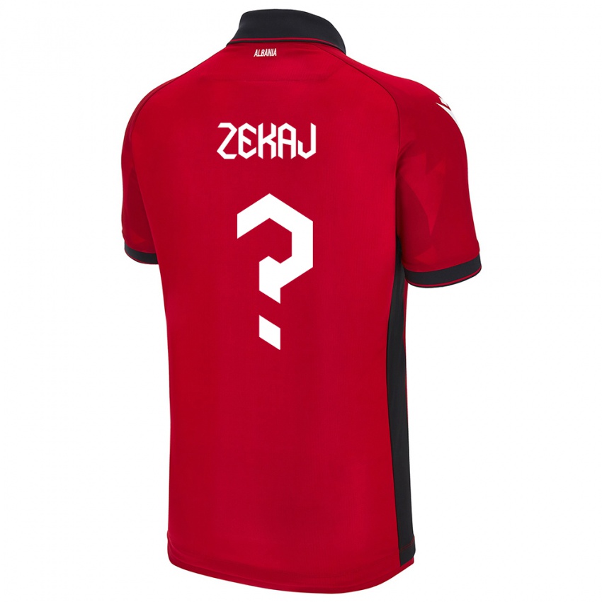 Herren Albanien Alvin Zekaj #0 Rot Heimtrikot Trikot 24-26 T-Shirt Österreich