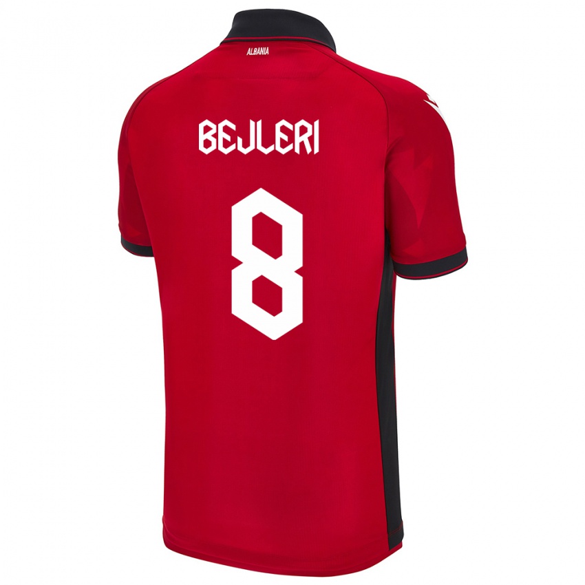 Herren Albanien Markela Bejleri #8 Rot Heimtrikot Trikot 24-26 T-Shirt Österreich