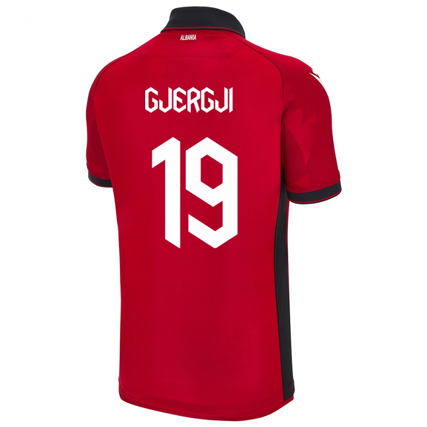 Herren Albanien Matilda Gjergji #19 Rot Heimtrikot Trikot 24-26 T-Shirt Österreich