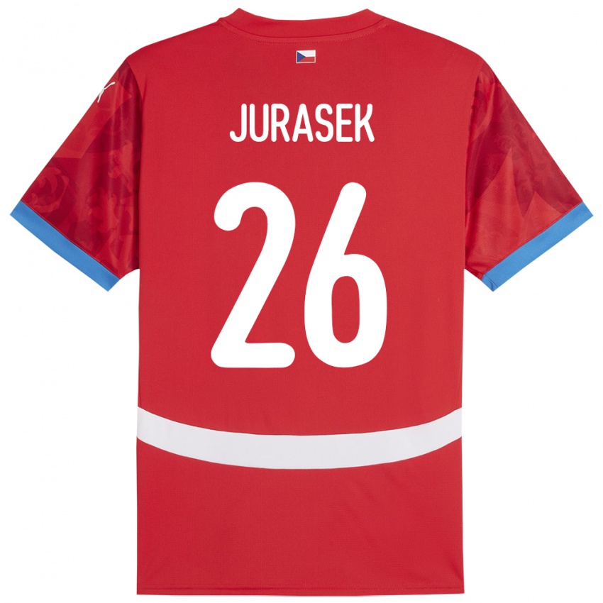 Herren Tschechien Matej Jurasek #26 Rot Heimtrikot Trikot 24-26 T-Shirt Österreich