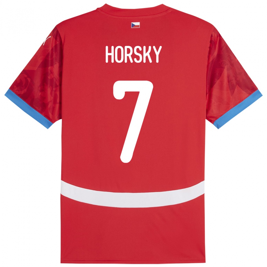 Herren Tschechien Filip Horsky #7 Rot Heimtrikot Trikot 24-26 T-Shirt Österreich