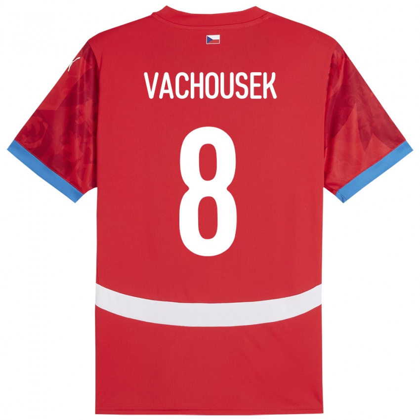 Herren Tschechien Tadeas Vachousek #8 Rot Heimtrikot Trikot 24-26 T-Shirt Österreich
