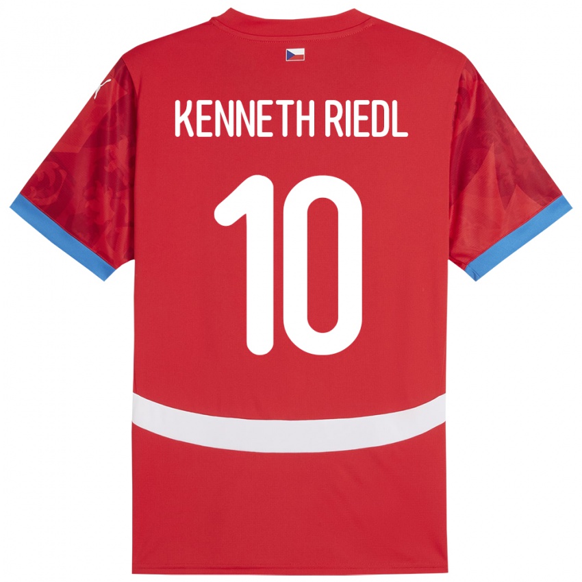 Herren Tschechien Victor Kenneth Riedl #10 Rot Heimtrikot Trikot 24-26 T-Shirt Österreich