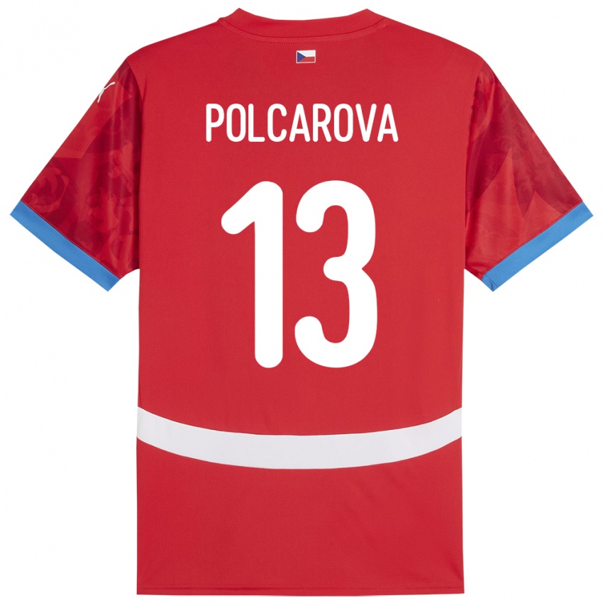 Herren Tschechien Barbora Polcarová #13 Rot Heimtrikot Trikot 24-26 T-Shirt Österreich
