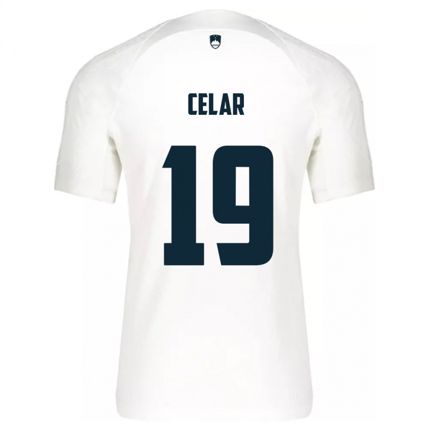 Herren Slowenien Zan Celar #19 Weiß Heimtrikot Trikot 24-26 T-Shirt Österreich