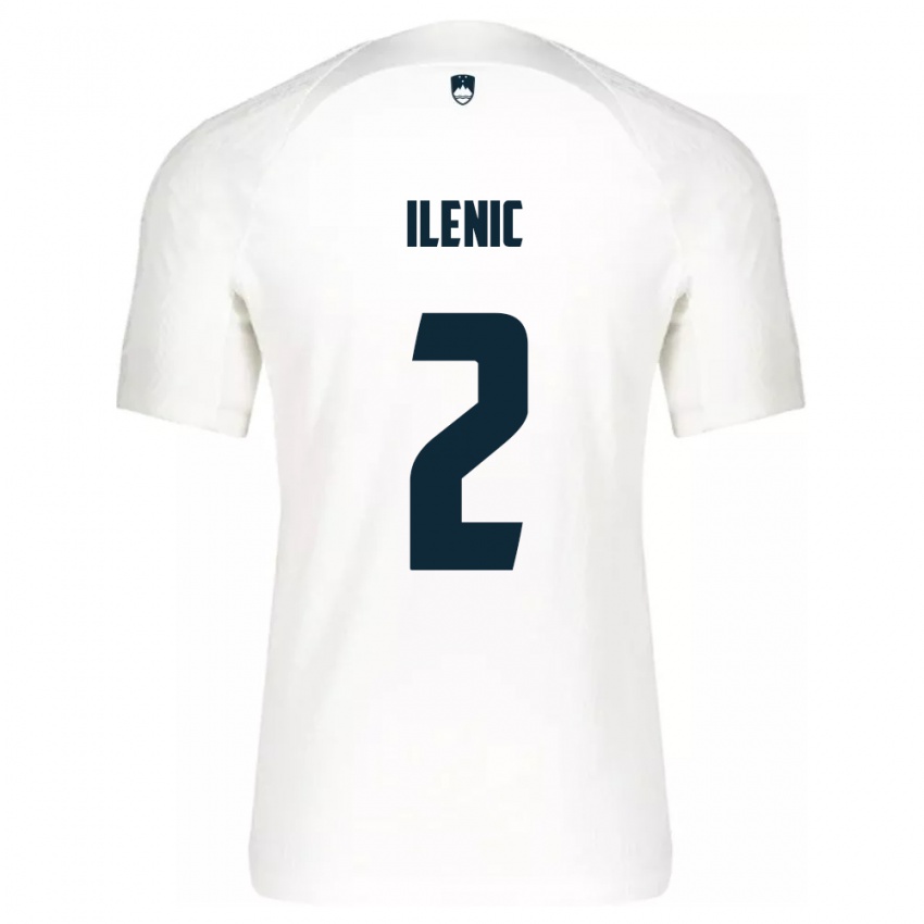 Herren Slowenien Mitja Ilenic #2 Weiß Heimtrikot Trikot 24-26 T-Shirt Österreich