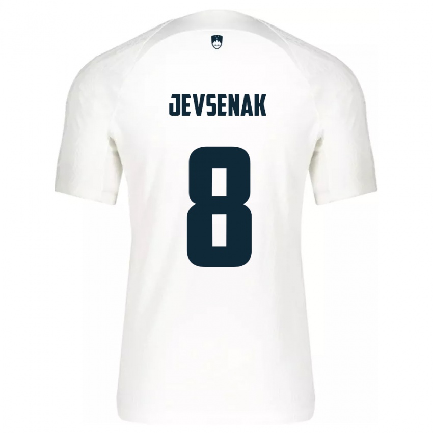 Herren Slowenien Florjan Jevsenak #8 Weiß Heimtrikot Trikot 24-26 T-Shirt Österreich