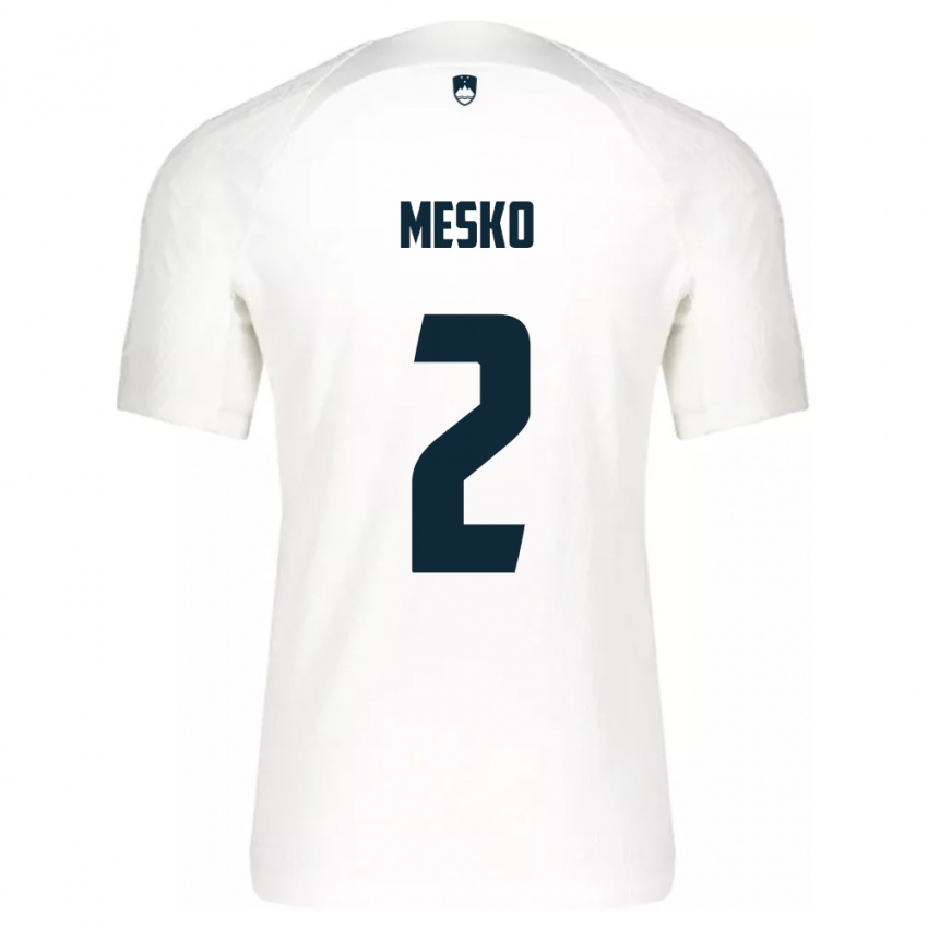 Herren Slowenien Zan Mesko #2 Weiß Heimtrikot Trikot 24-26 T-Shirt Österreich