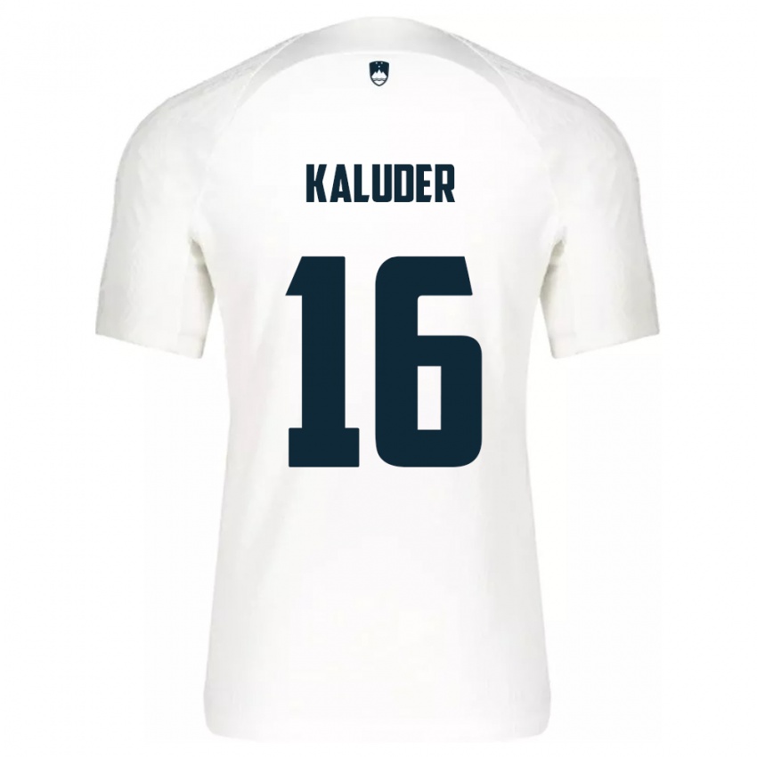 Herren Slowenien Grega Kaluder #16 Weiß Heimtrikot Trikot 24-26 T-Shirt Österreich