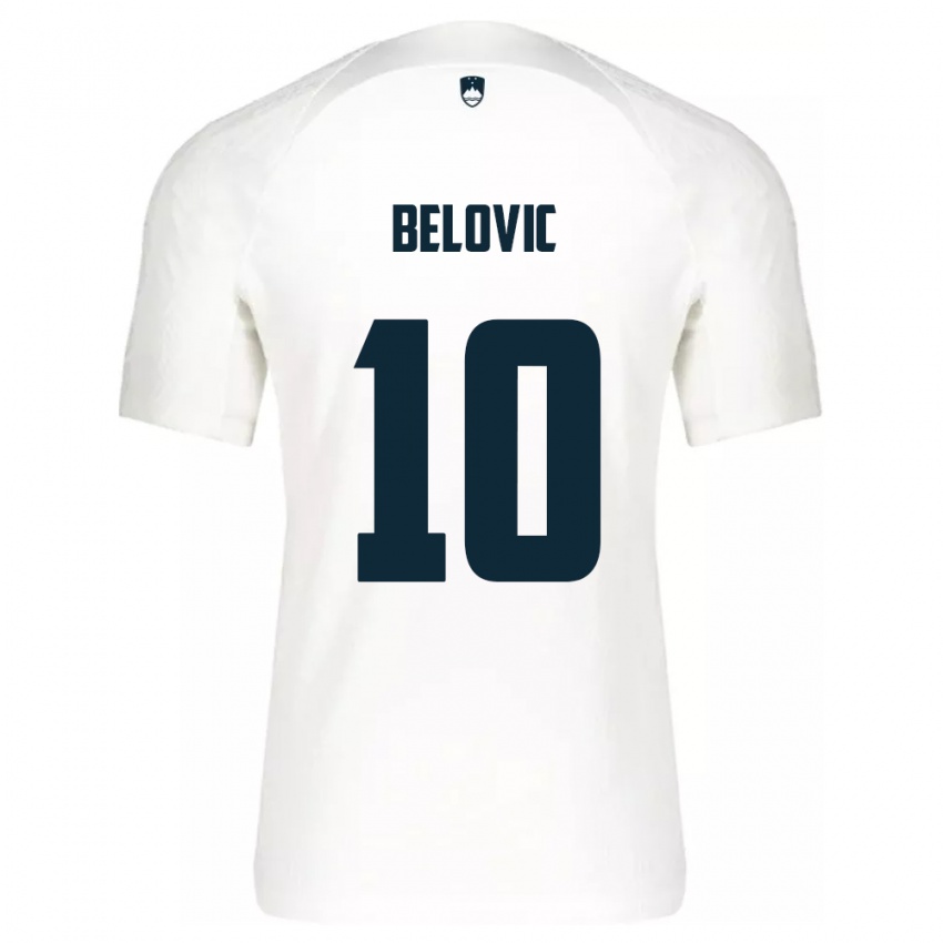 Herren Slowenien Nik Belovic #10 Weiß Heimtrikot Trikot 24-26 T-Shirt Österreich