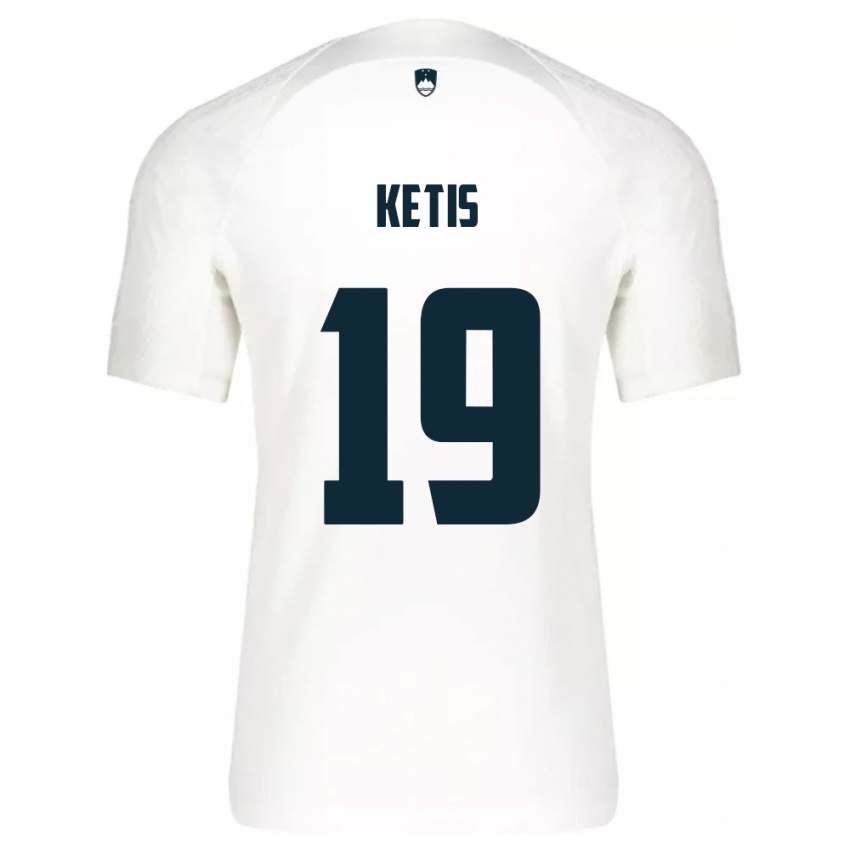 Herren Slowenien Sara Ketiš #19 Weiß Heimtrikot Trikot 24-26 T-Shirt Österreich