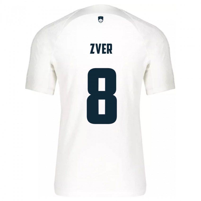 Herren Slowenien Mateja Zver #8 Weiß Heimtrikot Trikot 24-26 T-Shirt Österreich