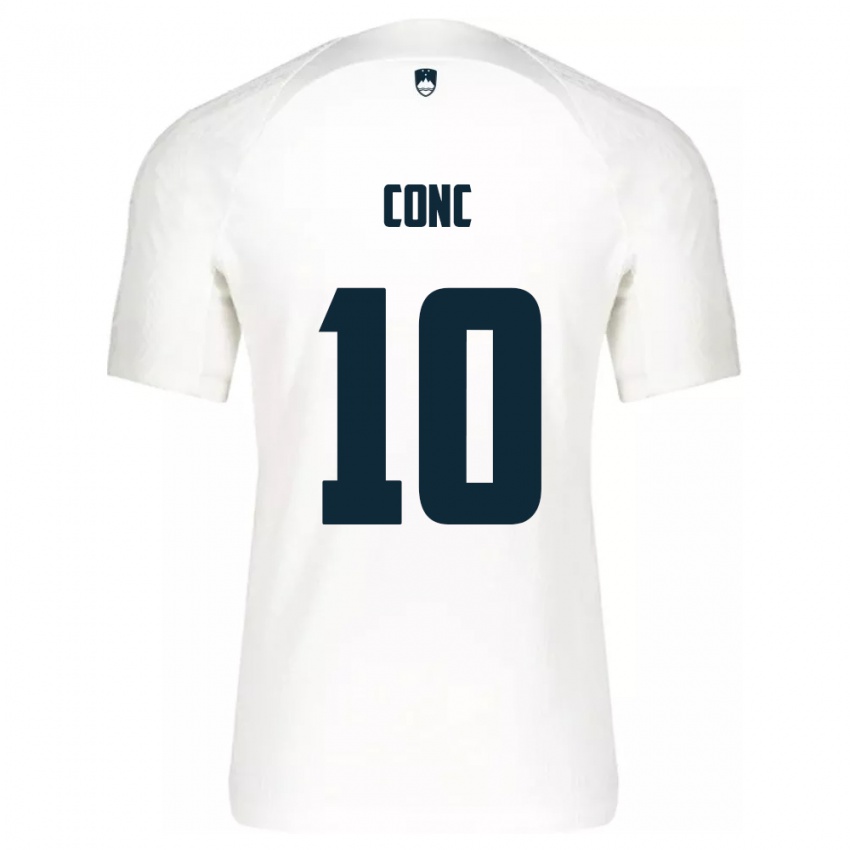 Herren Slowenien Dominika Čonč #10 Weiß Heimtrikot Trikot 24-26 T-Shirt Österreich