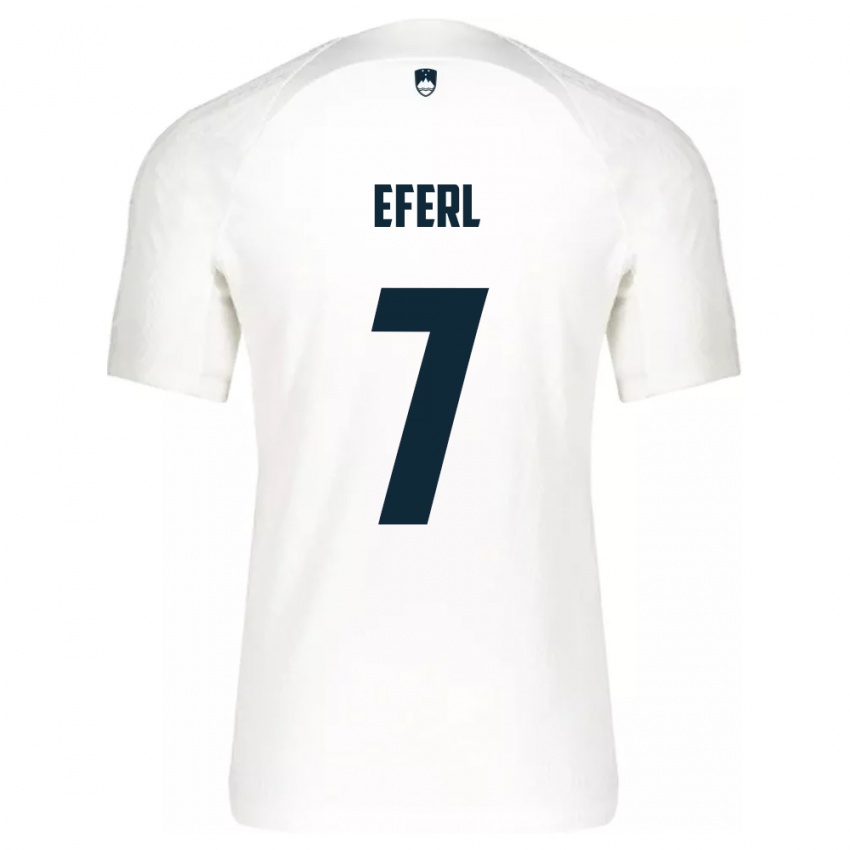 Herren Slowenien Anja Eferl #7 Weiß Heimtrikot Trikot 24-26 T-Shirt Österreich