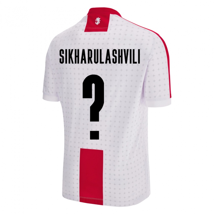 Herren Georgien Nika Sikharulashvili #0 Weiß Heimtrikot Trikot 24-26 T-Shirt Österreich