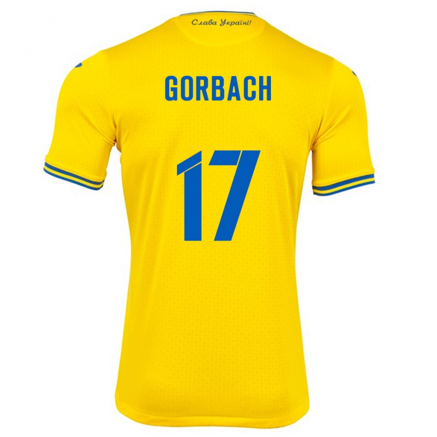 Herren Ukraine Igor Gorbach #17 Gelb Heimtrikot Trikot 24-26 T-Shirt Österreich