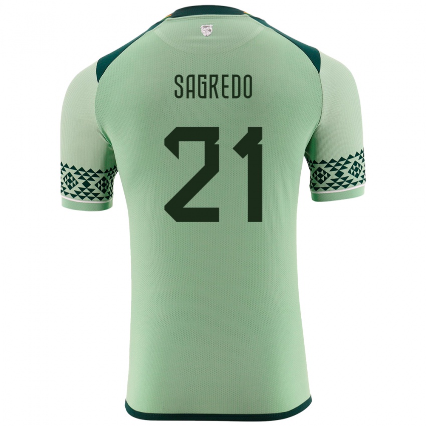 Herren Bolivien José Sagredo #21 Hellgrün Heimtrikot Trikot 24-26 T-Shirt Österreich