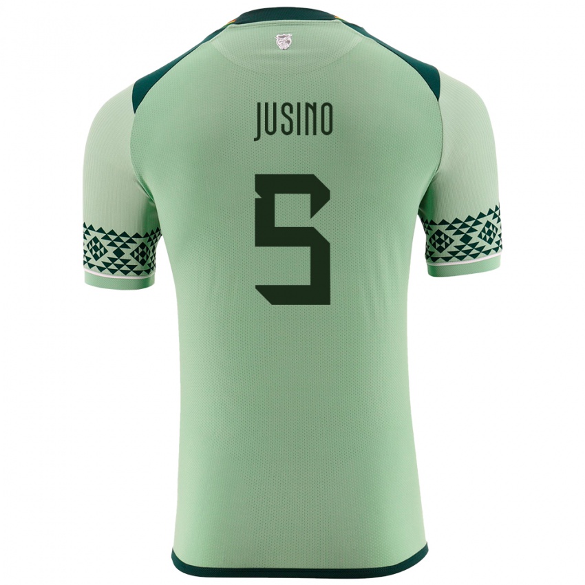 Herren Bolivien Adrián Jusino #5 Hellgrün Heimtrikot Trikot 24-26 T-Shirt Österreich