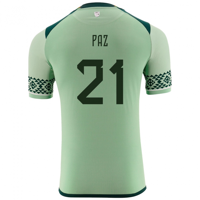 Herren Bolivien Luis Paz #21 Hellgrün Heimtrikot Trikot 24-26 T-Shirt Österreich