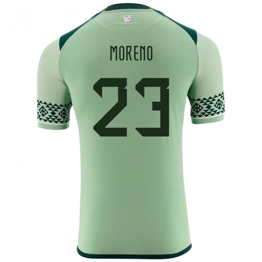 Herren Bolivien Leonel Moreno #23 Hellgrün Heimtrikot Trikot 24-26 T-Shirt Österreich