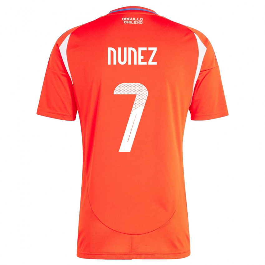 Herren Chile Marcelino Núñez #7 Rot Heimtrikot Trikot 24-26 T-Shirt Österreich