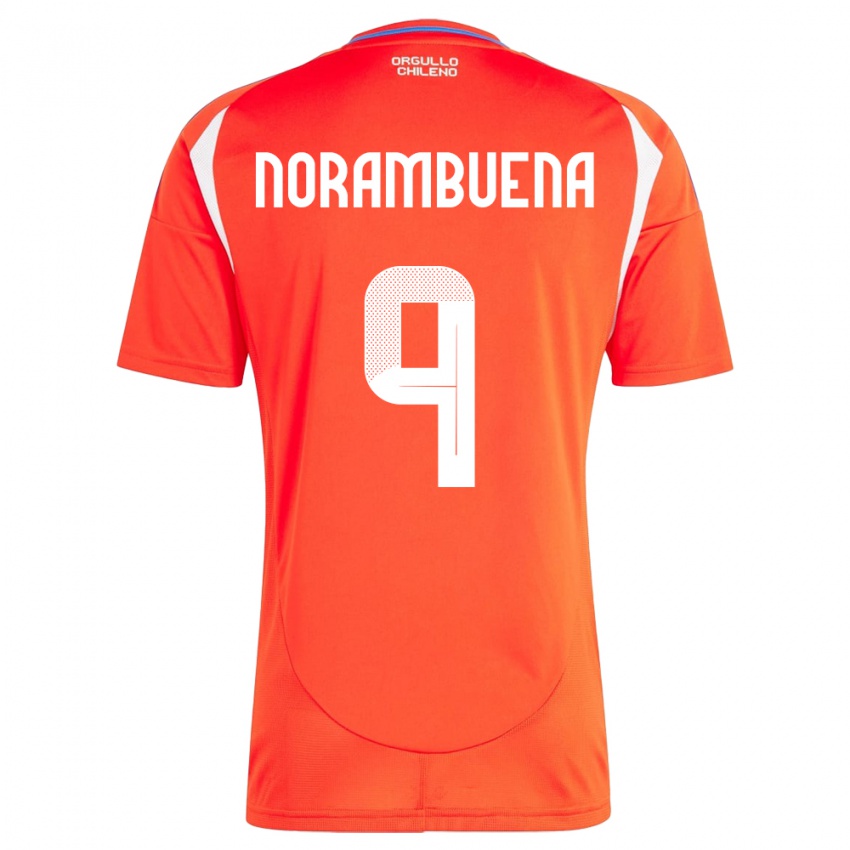 Herren Chile Gabriel Norambuena #9 Rot Heimtrikot Trikot 24-26 T-Shirt Österreich