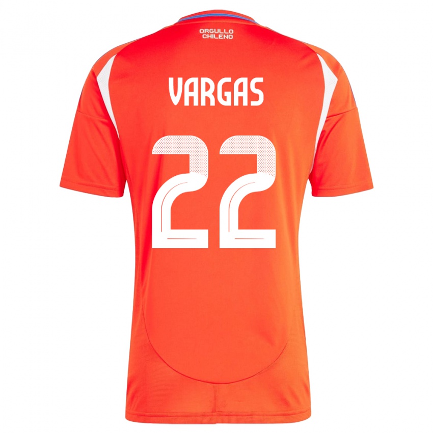 Herren Chile Diego Vargas #22 Rot Heimtrikot Trikot 24-26 T-Shirt Österreich