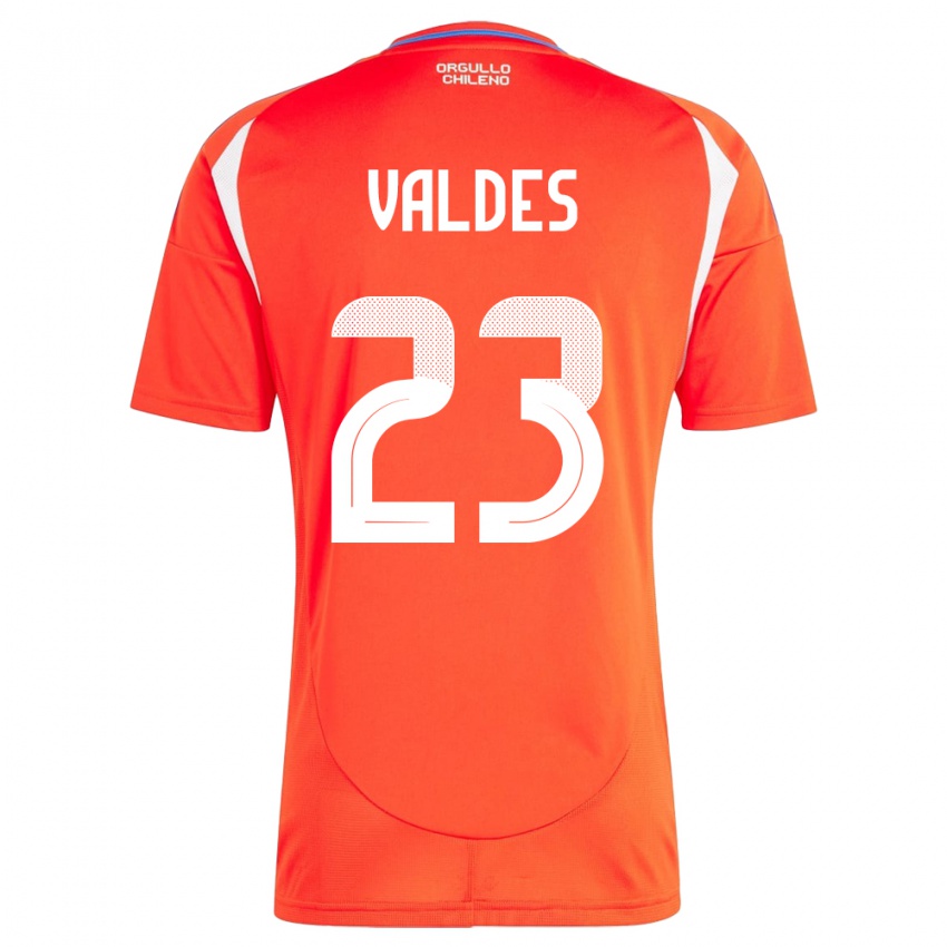 Herren Chile Francisco Valdés #23 Rot Heimtrikot Trikot 24-26 T-Shirt Österreich