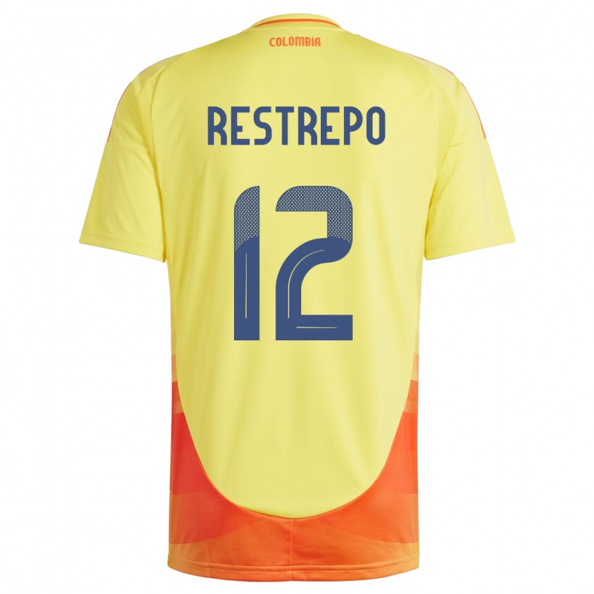 Herren Kolumbien Valery Restrepo #12 Gelb Heimtrikot Trikot 24-26 T-Shirt Österreich