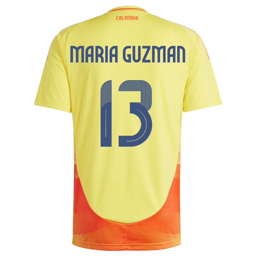 Herren Kolumbien Ana María Guzmán #13 Gelb Heimtrikot Trikot 24-26 T-Shirt Österreich