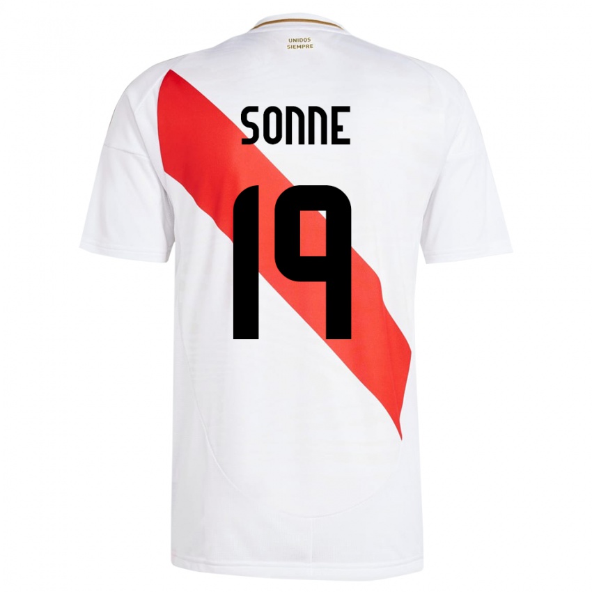 Herren Peru Oliver Sonne #19 Weiß Heimtrikot Trikot 24-26 T-Shirt Österreich