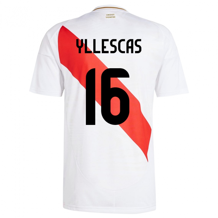 Herren Peru Jhosenffer Yllescas #16 Weiß Heimtrikot Trikot 24-26 T-Shirt Österreich