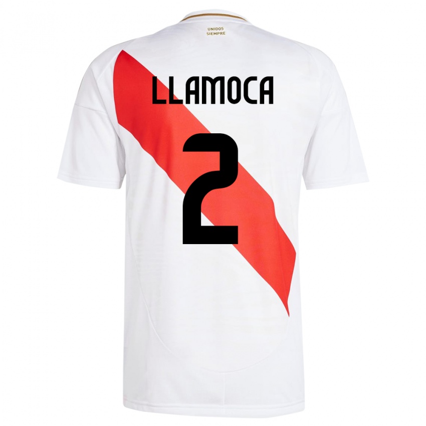 Herren Peru Braelynn Llamoca #2 Weiß Heimtrikot Trikot 24-26 T-Shirt Österreich