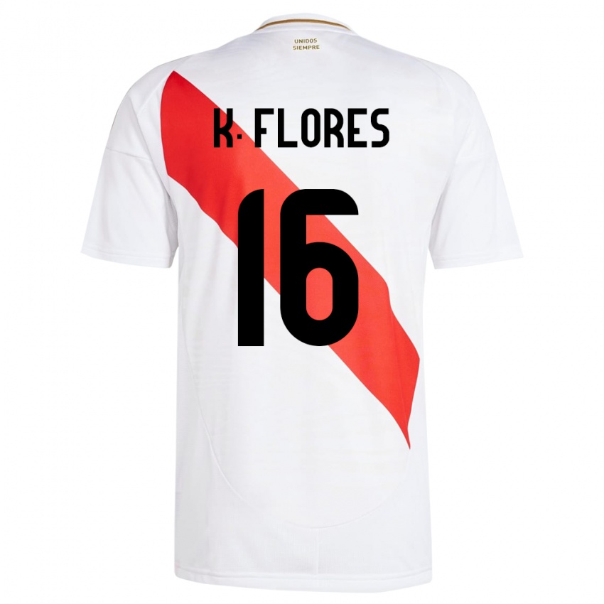 Herren Peru Kimbherly Flores #16 Weiß Heimtrikot Trikot 24-26 T-Shirt Österreich