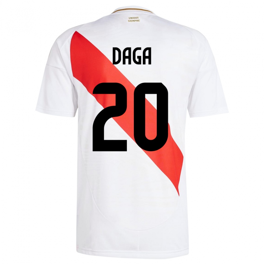 Herren Peru Azucena Daga #20 Weiß Heimtrikot Trikot 24-26 T-Shirt Österreich