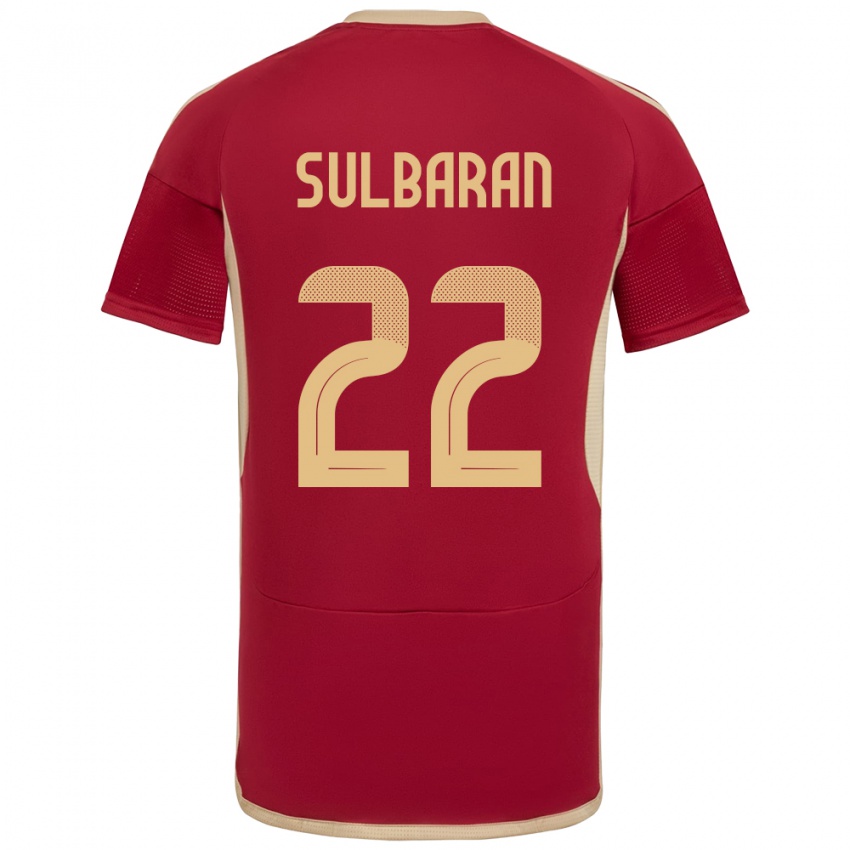 Herren Venezuela Manuel Sulbarán #22 Burgund Heimtrikot Trikot 24-26 T-Shirt Österreich