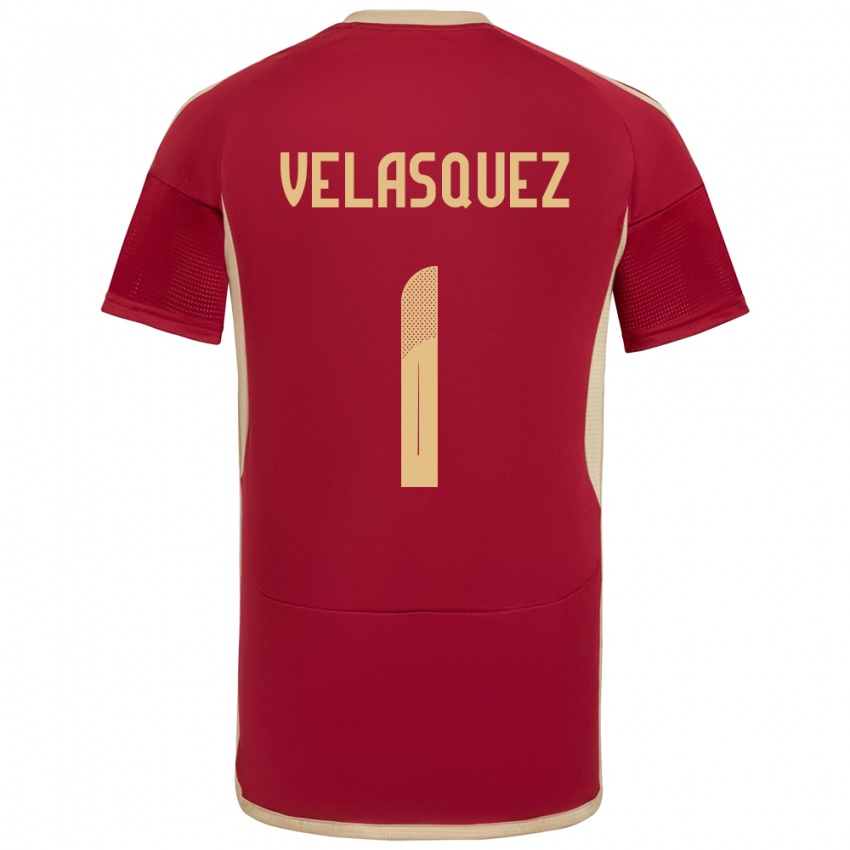 Herren Venezuela Yessica Velásquez #1 Burgund Heimtrikot Trikot 24-26 T-Shirt Österreich