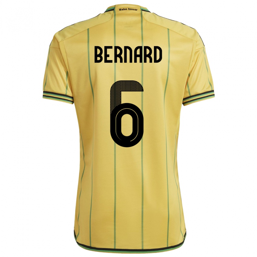 Herren Jamaika Di'shon Bernard #6 Gelb Heimtrikot Trikot 24-26 T-Shirt Österreich