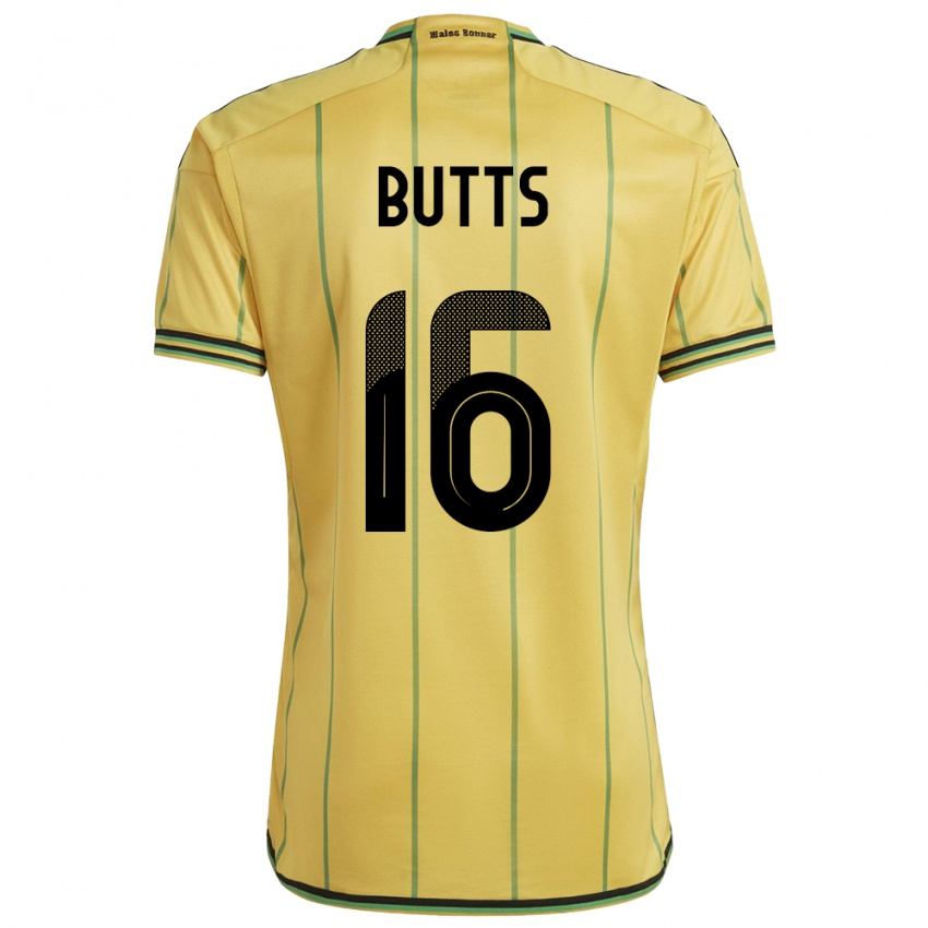 Herren Jamaika Njeri Butts #16 Gelb Heimtrikot Trikot 24-26 T-Shirt Österreich