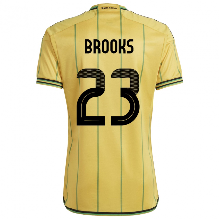 Herren Jamaika Liya Brooks #23 Gelb Heimtrikot Trikot 24-26 T-Shirt Österreich